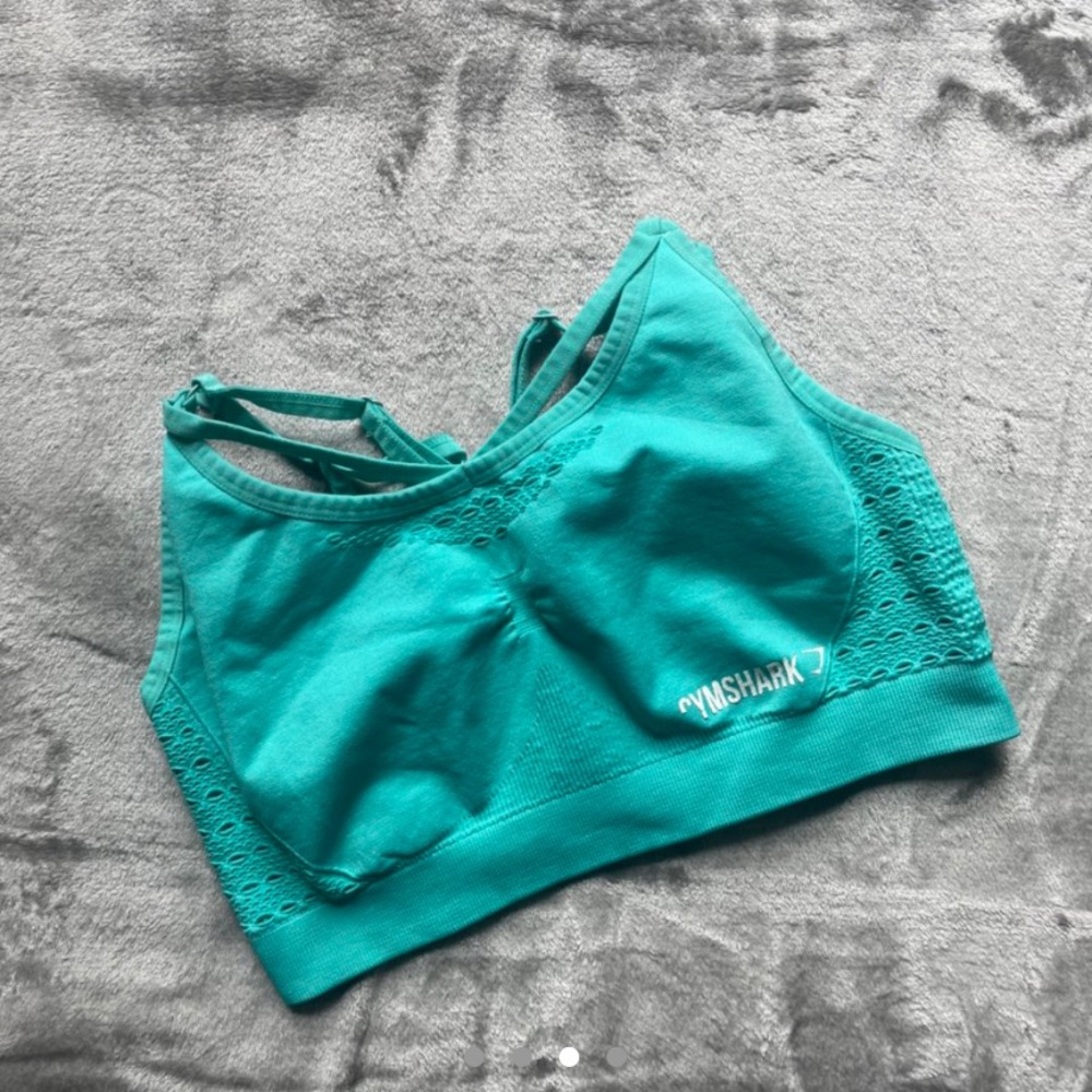 Gymshark Energy+Seamless Crop Top in Turquoise